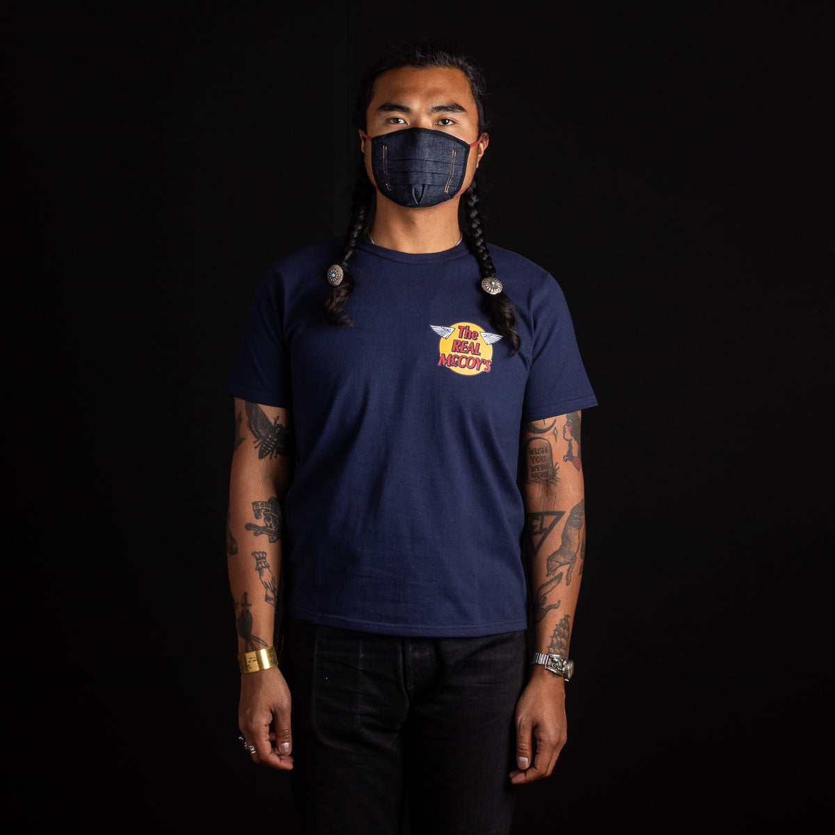 The Real McCoy's Short Sleeve Logo Tee - Navy – Standard & Strange