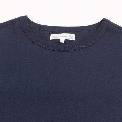 Merz b. Schwanen 1950s Lightweight Loopwheeled Tee - Ink Blue - Standard & Strange