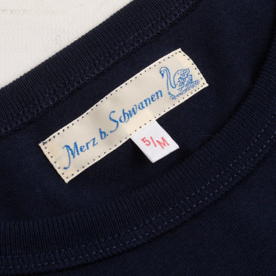 Merz b. Schwanen 1950s Lightweight Loopwheeled Tee - Ink Blue - Standard & Strange