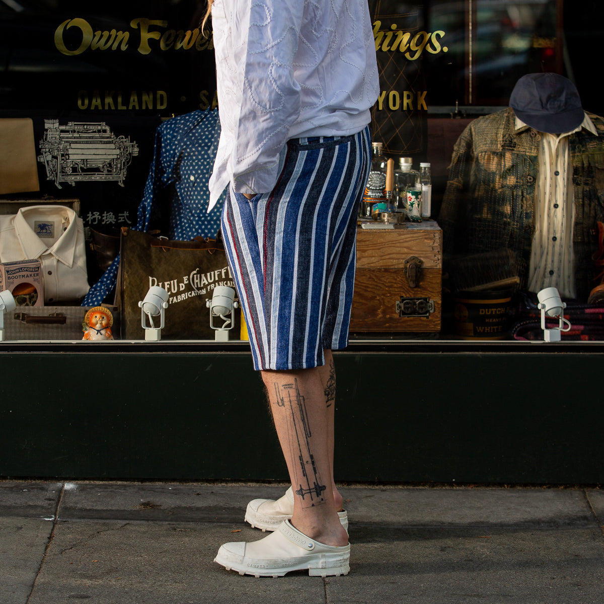 Monitaly Drop Crotch Shorts - Indigo Mud Cloth - Standard & Strange