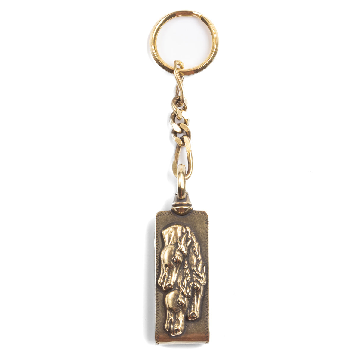 Horse Clip Type Keychain - Brass