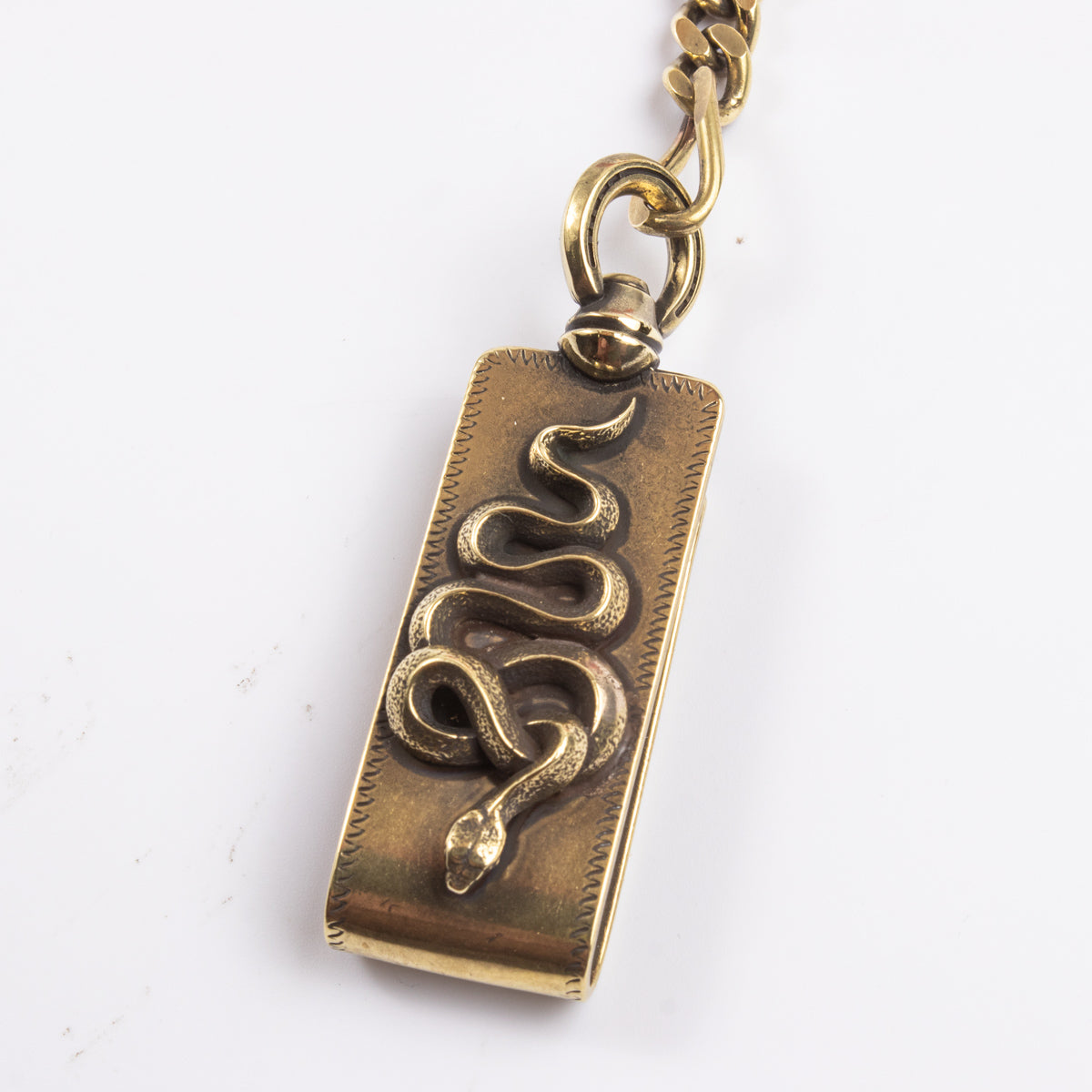 Snake Clip Type Keychain - Brass