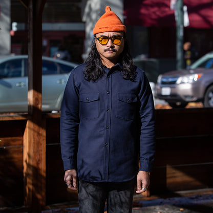 The Real McCoy's 8HU Heavy Moleskin Shirt - Navy - Standard & Strange