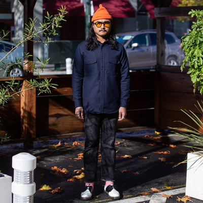 The Real McCoy's 8HU Heavy Moleskin Shirt - Navy - Standard & Strange