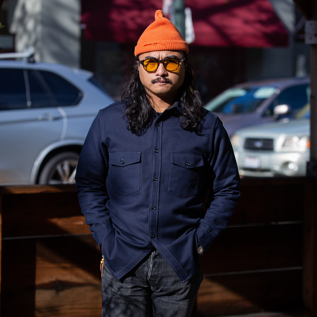 The Real McCoy's 8HU Heavy Moleskin Shirt - Navy - Standard & Strange