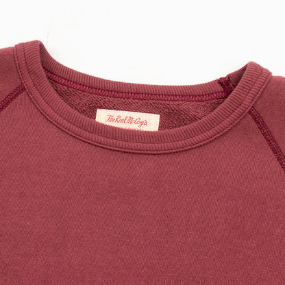 The Real McCoy's 9oz Loopwheel Raglan Sleeve Sweatshirt - Maroon - Standard & Strange