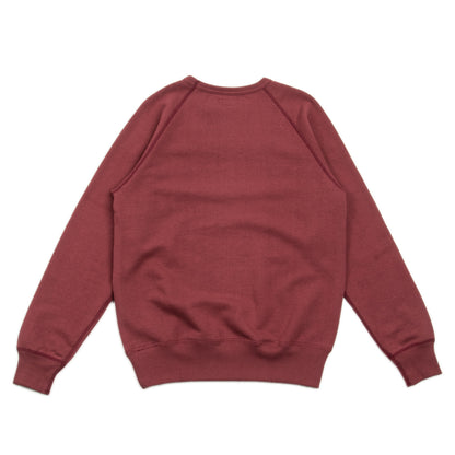 The Real McCoy's 9oz Loopwheel Raglan Sleeve Sweatshirt - Maroon - Standard & Strange