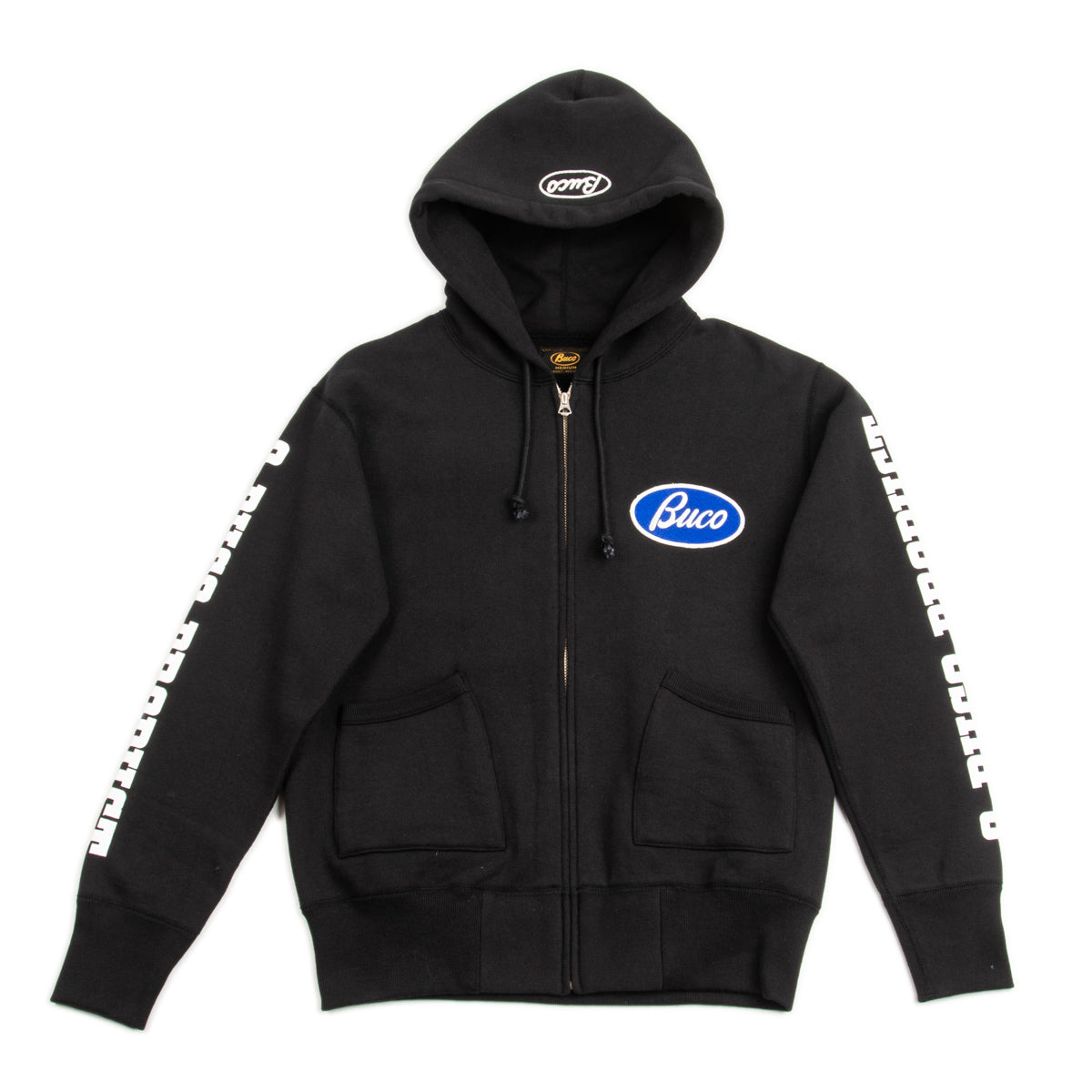 Buco Full Zip Hoodie / Buco Oval Logo - Black