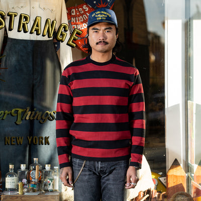 The Real McCoy's Buco Heavy Stripe Racing Jersey - Red/Black - Standard & Strange