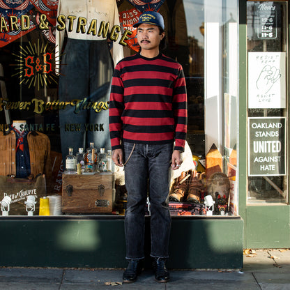 The Real McCoy's Buco Heavy Stripe Racing Jersey - Red/Black - Standard & Strange