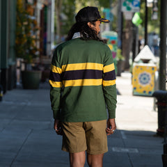 The Real McCoy's Climbers' Striped Rugby Shirt - Green - Standard & Strange