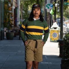 The Real McCoy's Climbers' Striped Rugby Shirt - Green - Standard & Strange
