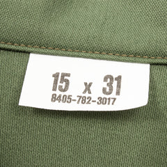 The Real McCoy's Cotton Sateen Shirt S/S - Olive Green - Standard & Strange