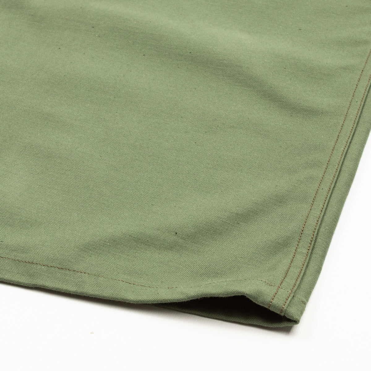 The Real McCoy's Cotton Sateen Shirt S/S - Olive Green - Standard & Strange