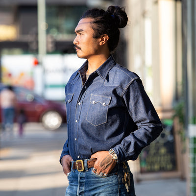 The Real McCoy's Denim Western Shirt / Sawtooth - Indigo - Standard & Strange