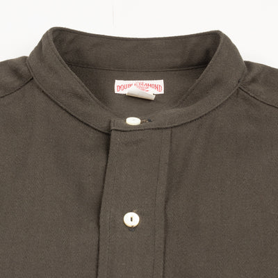The Real McCoy's Double Diamond Band Collar Sateen Shirt - Black - Standard & Strange