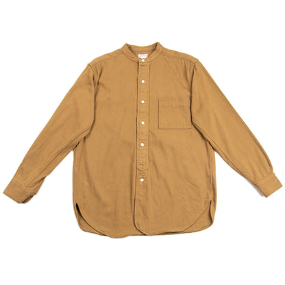 The Real McCoy's Double Diamond Band Collar Sateen Shirt - Khaki - Standard & Strange