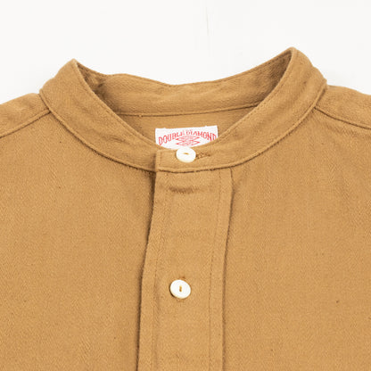 The Real McCoy's Double Diamond Band Collar Sateen Shirt - Khaki - Standard & Strange