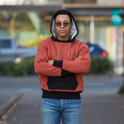 The Real McCoy's Double Face After-Hooded Sweatshirt - Burgundy/Black - Standard & Strange