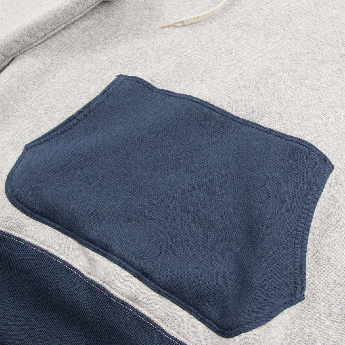 The Real McCoy's Double Face After-Hooded Sweatshirt - Gray/Navy Small
