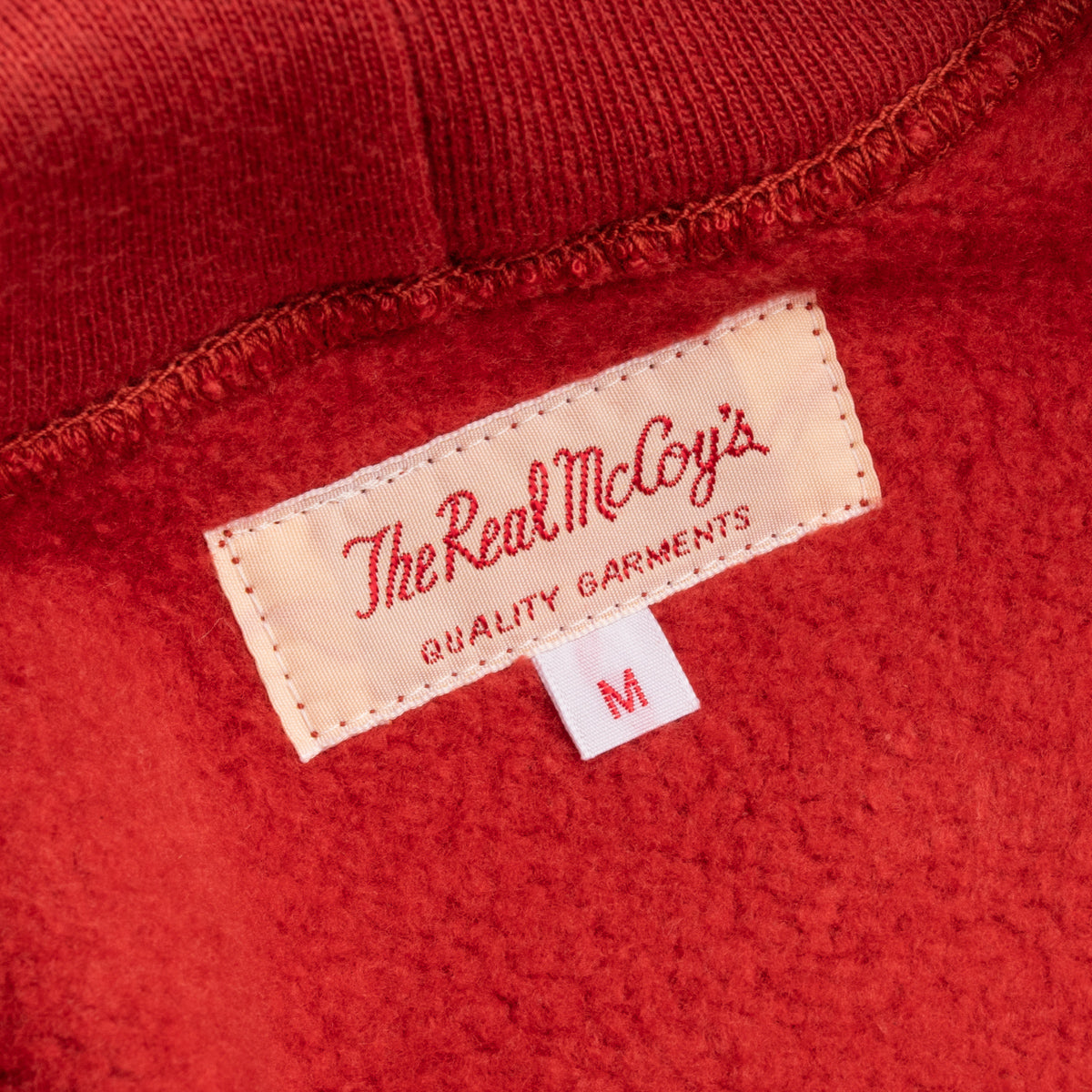 The Real McCoy's Loopwheel Pullover Hoodie - Cherry Red - Standard & Strange