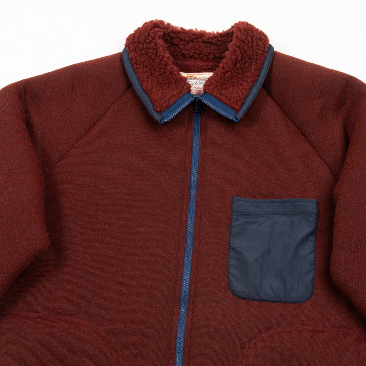 The Real McCoy's Outdoor Pile Cardigan - Brick Red – Standard