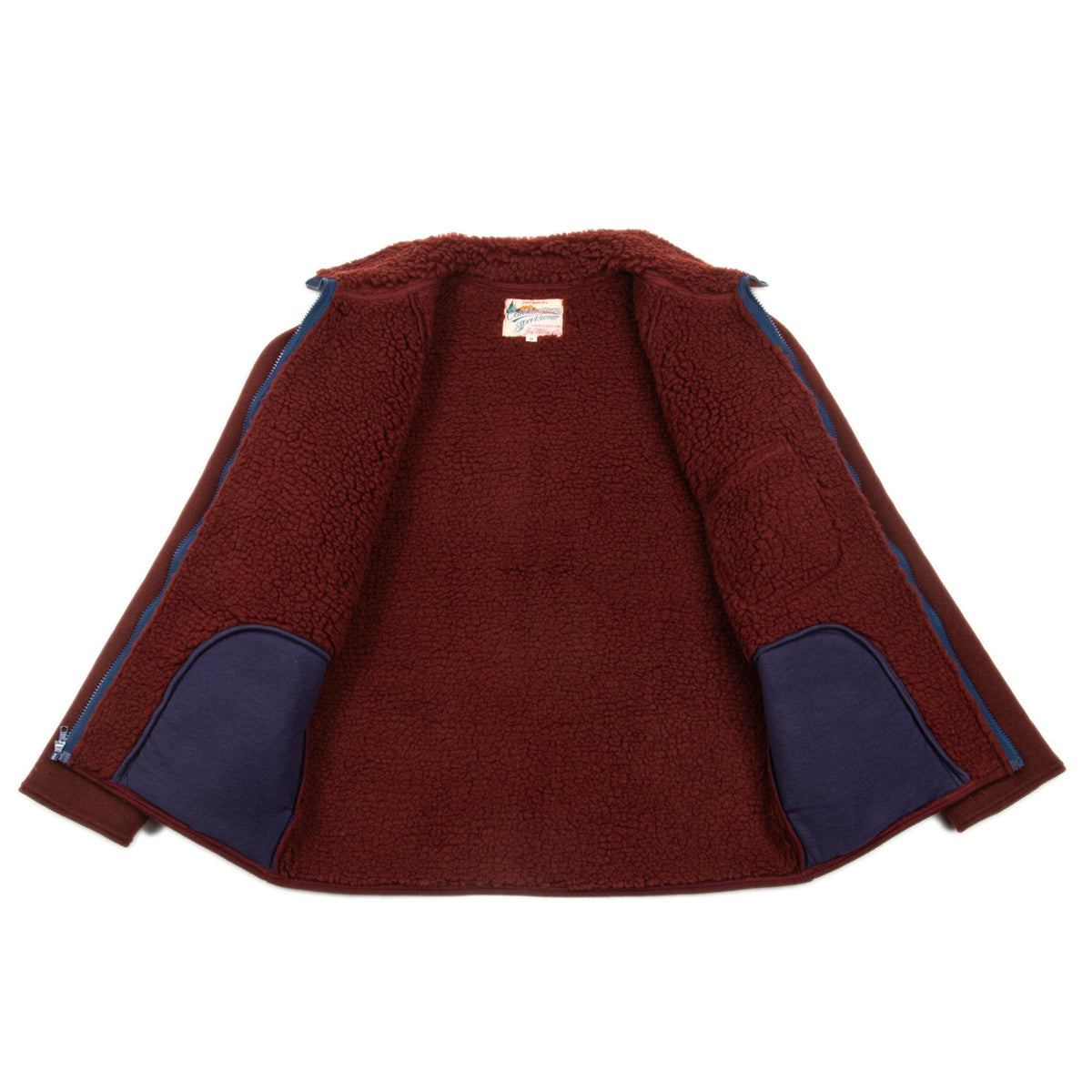 The Real McCoy's Outdoor Pile Cardigan - Brick Red - Standard & Strange