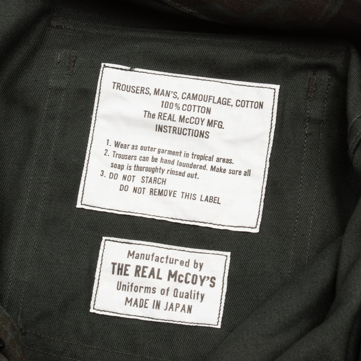 The Real McCoy's Tiger Camouflage Trousers - Black Over-dye - Standard & Strange