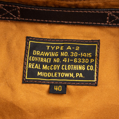 The Real McCoy's Type A-2 REAL MCCOY MFG. Co. (Model 220) - Seal Brown - Standard & Strange