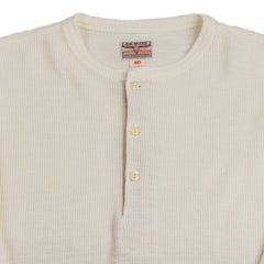 The Real McCoy's Western Cardigan Stitch Henley Shirt - White - Standard & Strange