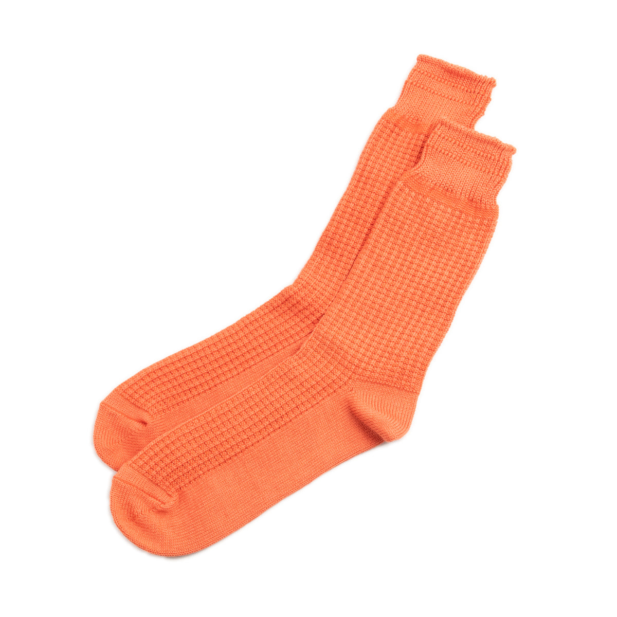RoToTo Cotton Waffle Socks - Light Orange - Standard & Strange