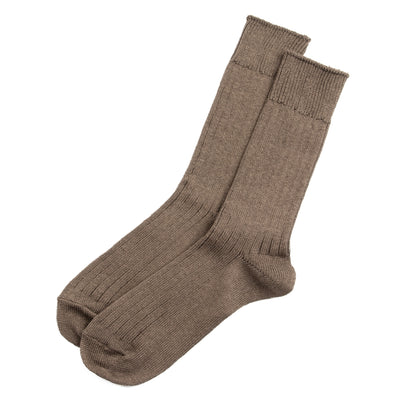 RoToTo Linen/Cotton Ribbed Crew Socks - Dark Gray - Standard & Strange