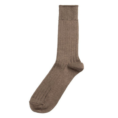 RoToTo Linen/Cotton Ribbed Crew Socks - Dark Gray - Standard & Strange