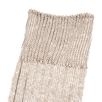 RoToTo Linen/Cotton Ribbed Crew Socks - Grayge - Standard & Strange