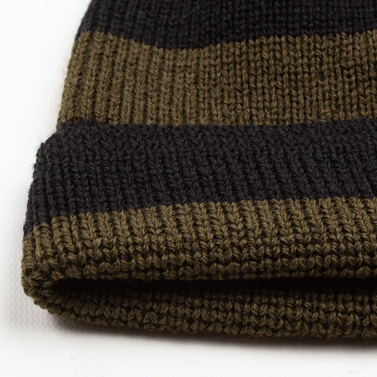 Wool Watch Cap - Black/Olive