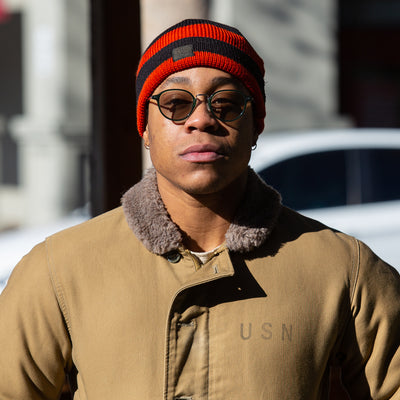 Runabout Goods Wool Watch Cap - Black/Orange - Standard & Strange