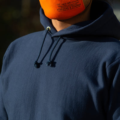 The Real McCoy's Ball Park Heavyweight Hooded Sweatshirt - Navy - Standard & Strange