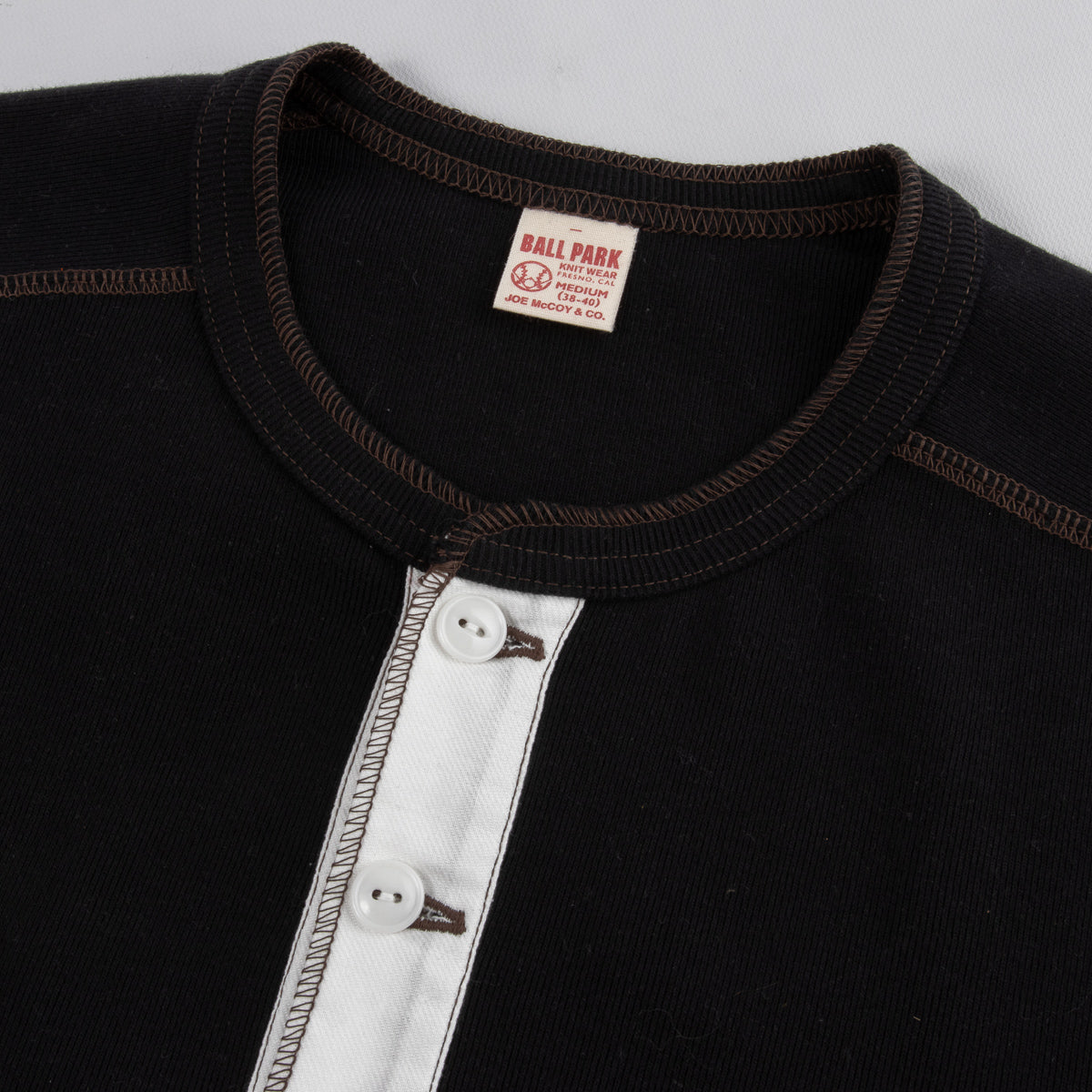 The Real McCoy's Joe McCoy Ball Park Long Sleeve Union Shirt - Black - Standard & Strange