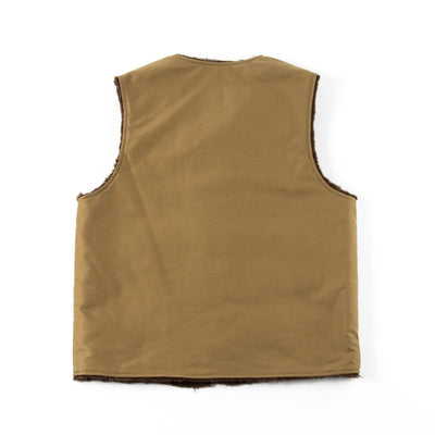 The Real McCoy's Vest, Alpaca, Pile-Lined - Khaki - Standard & Strange