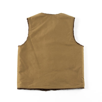 The Real McCoy's Vest, Alpaca, Pile-Lined - Khaki - Standard & Strange