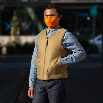 The Real McCoy's Vest, Alpaca, Pile-Lined - Khaki - Standard & Strange