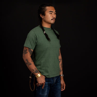 Warehouse Slub Cotton Tee - Green - Standard & Strange